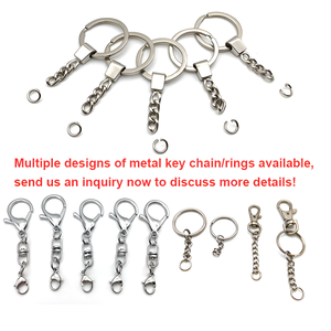 Porte-clés plat en métal de 30mm Porte-clés rond en métal avec chaîne à quatre maillons en alliage pour cadeaux Porte-clés Accessoires - Product Image 6