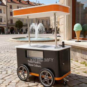 <b>Wheels</b> Hand Push Fiberglass Cargo Bike 250-300W Brushless Motor Lithium Battery 36V Fruits Candy Waffle Street Food Freezer Ice - Product Image 5