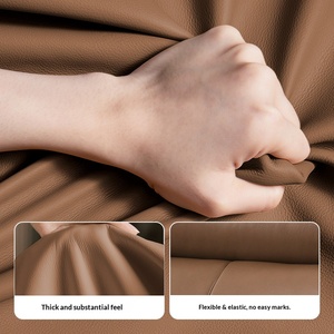 Baby Elephant Ear Top Grain Leather <b>Sofa</b> Italian Style Three Seater Latex Sponge Straight <b>Living</b> <b>Room</b> <b>Sofa</b> - Product Image 3