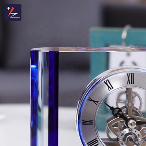 Thời trang tùy chỉnh <span class=keywords><strong>K9</strong></span> vuông màu xanh cạnh pha lê bàn bảng đồng hồ - Product Image 4