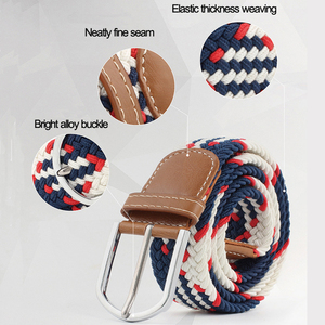Venta al por mayor de punto personalizado tejido Web tejido cinturones de golf Unisex ajustable mujeres hombres elástico trenzado cinturón elástico - Product Image 2