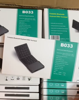 Keyboard Mini Lipat Portabel B028, Keyboard Nirkabel Bt Isi Ulang, Keyboard Perjalanan untuk Android, Laptop, PC, Tablet