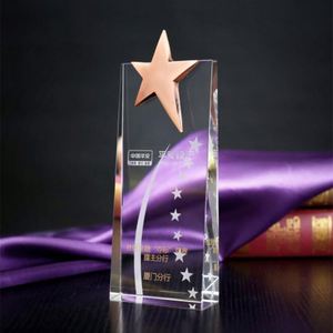 Trofeo de Cristal K9 en Blanco al por Mayor, Premio Personalizado con Logotipo 3D Grabado, Trofeos de Cristal con Estrella - Product Image 1