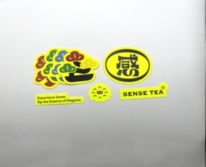 Étiquettes d'emballage décoratives en plastique découpées à l'emporte-pièce autocollantes fluorescentes vertes, jaunes et roses élégantes - Product Image 3