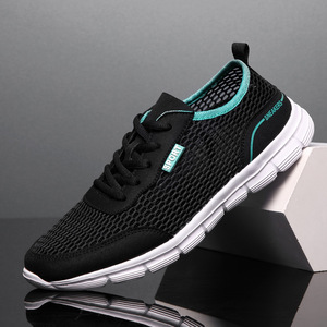 Mesh Fabric Solid Color Casual Sports Running Shoes Summer Korean Style Lightweight Outsole Front <b>Laces</b> - Product Image 3
