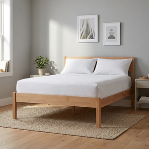 Minimalist Solid Teak Wall <b>Bed</b> <b>Queen</b> <b>Size</b> Durable Wooden <b>Bed</b> Frame - Product Image 4