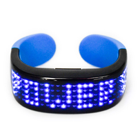 Smart LED Bangles Bracelet USB Rechargeable Personnalisé Texte Affichage App Contrôle pour la Course à Pied Cyclisme pour le Nouvel An Chinois Halloween