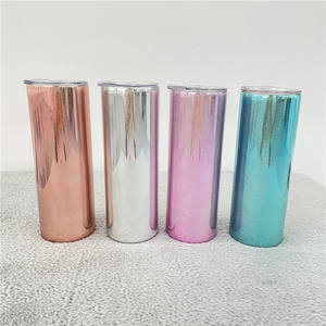 Heat Transfer straight <strong>absolutely</strong> Iridescent Metallic Electroplate holographic 20oz skinny tumbler for White Sublimation - Product Image 2