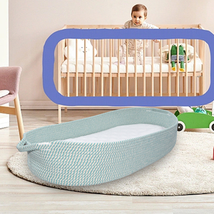 Eco pink Color 100% Organic Cotton Baby Changing Basket, Moses Diaper Bassinet With Foam Pad, Waterproof Covers - Product Image 6