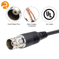 Harnais de câblage de surveillance de sécurité 12V de 1m avec interface BNC + DC, isolé en PVC, pour transmission vidéo et alimentation de caméra DVR