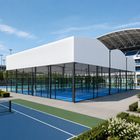 Structure de toit en membrane tendue préfabriquée en PVDF/PTFE, structure en acier tubulaire, toit en tissu pour terrain de tennis et de padel