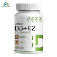 Mendukung suasana sehat Label pribadi Vitamin D3 & K2 gel lembut dukungan kekebalan tubuh kualitas tinggi bahan baku dengan minyak biji bunga matahari