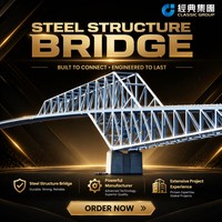 Jembatan Struktur Baja Jembatan Truss Logam Prefabrikasi untuk Proyek Jalan Raya dan Penyeberangan Lalu Lintas