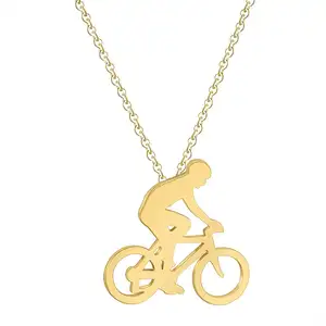 자전거 승마 사이클링 남자 여자 그림 자전거 라이더 목걸이 스포츠 목걸이
