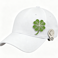 Clip de chapeau magnétique en émail souple ou dur, motif trèfle à quatre feuilles vert porte-bonheur, marqueur de balle de golf pour accessoires de golf