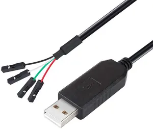 USB到TTL串行3.3V适配器电缆TX RX信号4引脚0.1英寸间距母插座PL2303多产芯片Win10 8 7 XP