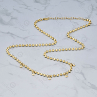 Gemnel diseño novedoso precio al por mayor cadena de cuentas con múltiples diamantes moneda encantos collar