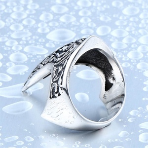 Vintage Personalized <b>Men</b> Jewelry Stainless Steel armor Round <b>Ring</b> - Product Image 3