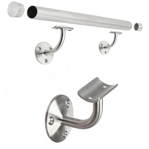 304 316 thép không gỉ tay vịn kính chân đế cầu thang treo tường lan can khung treo tường thép chân đế - Product Image 3
