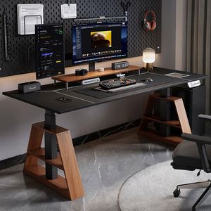 Bureau élévateur électrique Bureau intelligent <span class=keywords><strong>Table</strong></span> d'apprentissage Selle de bureau en cuir A-Frame Le même bureau d'ordinateur à la maison - Product Image 1