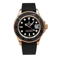 Montre de plongée automatique personnalisée, boîtier en acier inoxydable, bracelet en cuir de vachette, aiguilles, étanche 50M, 42mm, 22mm, logo personnalisé