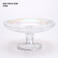 Présentoir à gâteau rond en verre transparent pas cher, assiettes de présentation sur pied, lot de 6, 7, 8, 9, 10 pouces