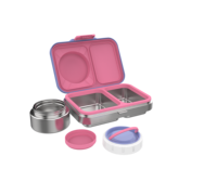 Boîte à lunch bento en acier inoxydable avec plateau intérieur amovible, anti-fuite, sans BPA, compatible micro-ondes, chauffable, qualité alimentaire, 2 compartiments