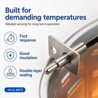 Capteur de température pour friteuse à air GAIMC NTC avec sonde métallique, plaque de montage et câble noir pour le contrôle du chauffage de la cavité OEM