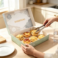 Groothandel op maat gemaakte logo food grade plat verpakte kraft cadeaudoosjes milieuvriendelijke vouwbare dessert gebak donut bakkerij dozen