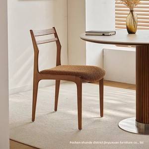 Silla de Comedor Moderna de Madera Maciza Directo de Fábrica con Asiento Acolchado de Tela de Lino para Hogar y <span class=keywords><strong>Restaurante</strong></span> - Product Image 3