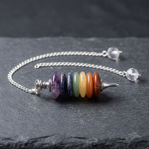 Pendentif disque Chakra en pierres précieuses polies, perles sculptées, pour la pratique du Feng Shui et la décoration intérieure - Product Image 2