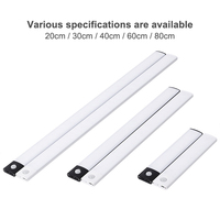 Lumière LED sans fil rechargeable à détecteur de mouvement pour placard, éclairage sous armoire avec aimant en aluminium blanc lumineux, couleur foncée