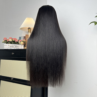 Peluca de Cabello Humano Liso al por Mayor con Frente de Encaje, Cutícula Alineada, Virgen Vietnamita 13x4 HD para Encaje, 200% de Densidad, Largo Extremo
