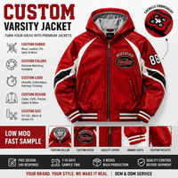 Veste en cuir de haute qualité sur mesure pour hommes, veste à capuche de style universitaire pour équipe universitaire, veste coupe-vent à fermeture éclair pour l'extérieur
