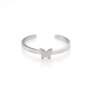 Butterfly Open <b>Ring</b> Set For Women 18K <b>Titanium</b> Steel Simple Design Gift Jewelry - Product Image 4