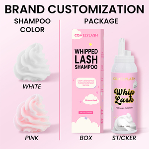 Crema Limpiadora Batida para Pestañas sin Perfume Champú en Espuma | Kit de Baño para Limpieza de Extensiones de Pestañas PBT Rosa de 100 ml | Logotipo Personalizado - Product Image 5