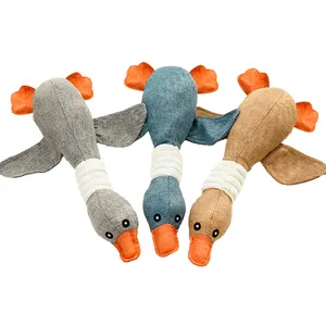 New Pet Puppy Chew Plush Squeaky Pig Elephant Duck Bite Cute Wild Goose Durable Dog Pet Chew Toys