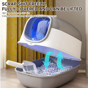 กล่องพลาสติกใส่ทรายแมวขนาดใหญ่ป้องกันน้ำกระเซ็นสำหรับสุนัขและแมวทันสมัย - Product Image 3