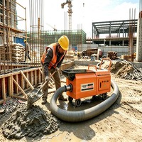 Pompe à béton électrique mobile compacte, mini-pompe à mortier pour coulage de structures secondaires