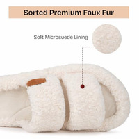 Chaussons d'intérieur pour femmes en fourrure d'hiver à bout ouvert pour un confort doux et respirant avec semelle en mousse à mémoire de forme TPR