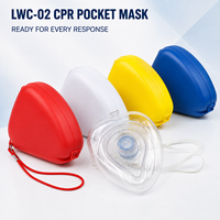 Masque de RCP jetable multicolores personnalisé avec valve unidirectionnelle, écran facial de RCP, barrière de réanimation bouche à bouche pour les premiers secours