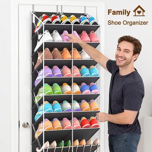 Organisateur de chaussures à suspendre sur la porte, 20 poches, support de rangement suspendu pour placard, porte-chaussures avec crochets, forme rectangulaire - Product Image 4