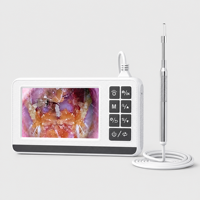 Otoscope numérique pour le nettoyage des oreilles à domicile, outil d'endoscopie pour l'élimination du cérumen avec écran et spatule