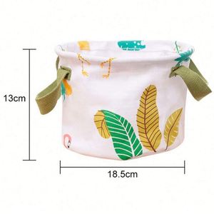 Custom Size Rectangular Cotton <b>Laundry</b> Hamper <b>Foldable</b> Mini <b>Basket</b> with Printed Fabric for Storage - Product Image 3
