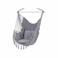Chaise balançoire suspendue pour chambre à coucher Macramé Boho Chaise balançoire pour hamac suspendu d'intérieur avec pompon en perles