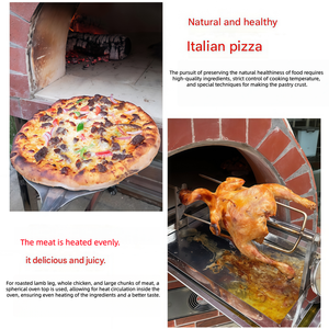 <span class=keywords><strong>Four</strong></span> à <span class=keywords><strong>pizza</strong></span> au charbon de bois, design rond en briques réfractaires, haute température <span class=keywords><strong>450</strong></span> <span class=keywords><strong>degrés</strong></span>, pour la cuisson en extérieur et à domicile - Product Image 3