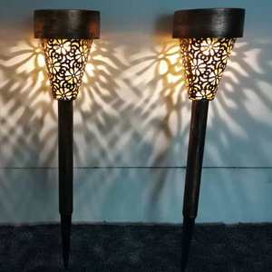 Solar Garden Lights Led Floral Design Water Resistant Outdoor Decorative Stake Light With Solar Panel And <b>Battery</b> Included - Product Image 1