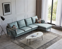 Moderno verde claro Modular Inflable Sofá Cama Marco de madera/Metal Muebles de sala de estar para el hogar o el hotel