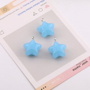 Perles en acrylique en forme d'étoile 23 mm en résine époxy pour la fabrication de bijoux, accessoires DIY, anneaux de jonction transparents et colorés - Product Image 2