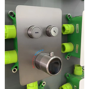 Soffione doccia a pioggia da 10 pollici in oro spazzolato con Display digitale sistema doccia con valvola termostatica a due vie con doccia portatile in acciaio - Product Image 3